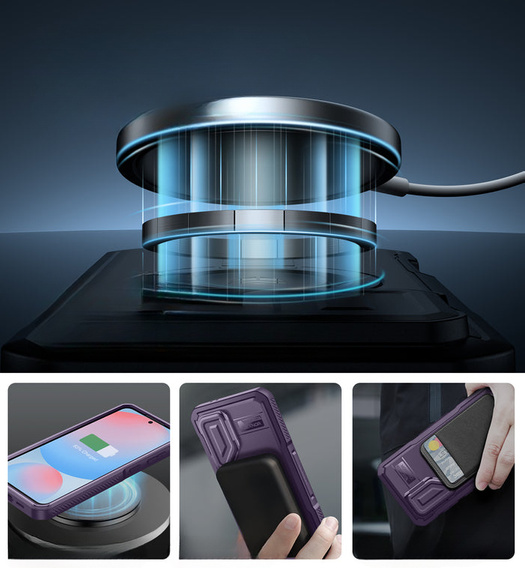 Armored case for Samsung Galaxy S24 FE, Dexnor Full Body (Two Frames), purple
