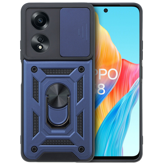 Case for Oppo A58 4G, CamShield Slide, blue
