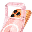 Case for iPhone 17 Pro Max, for MagSafe, glitter - translucent pink