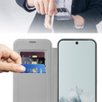 Flip case for Google Pixel 9A, RFID Wallet MagSafe CamShield, silver