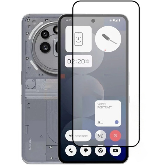 3D Tempered Glass for Nothing Phone 3A Pro, black frame