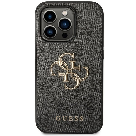 GUESS Case for iPhone 15 Pro Max, 4G Big Metal Logo, grey