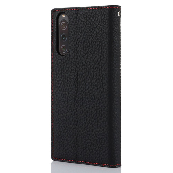 Flip case for Sony Xperia 10 V, Litchi Skin Grain, black