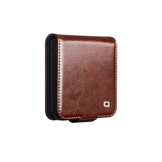 Brown leather wallet case for Samsung Galaxy Z Flip7