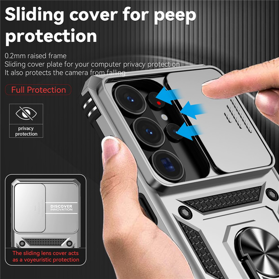 Armoured case with stand and lens cover for Samsung Galaxy S26 Ultra