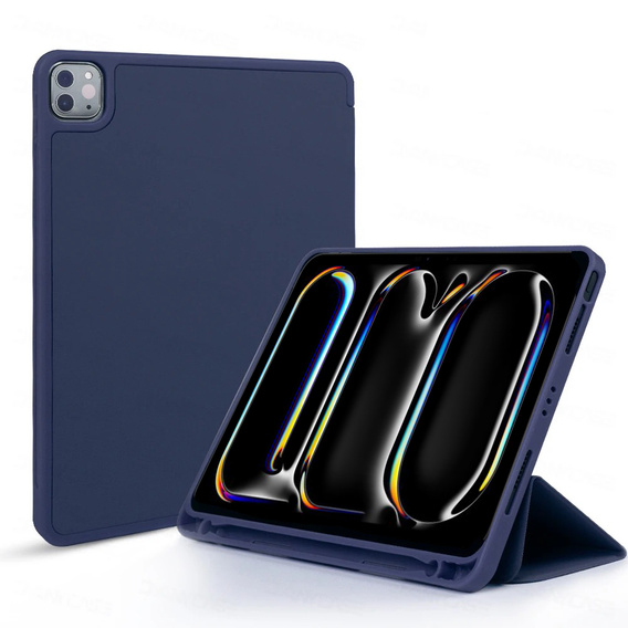 Case for iPad Pro 11 2024, Smartcase with stylus space, dark blue
