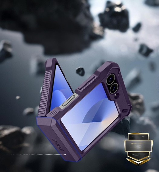Armored Case for Samsung Galaxy Z Flip7 FE / Z Flip6, Dexnor Clip Holder, purple
