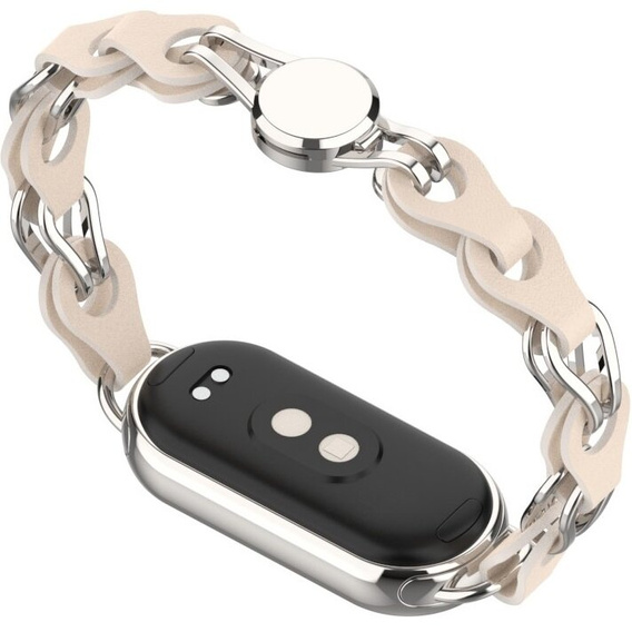Stainless Steel Watch Strap with Protective Case for Apple Watch, Silver