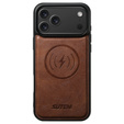 2-in-1 flip case for iPhone 17 Pro Max, SUTENI, for MagSafe, brown