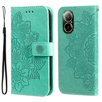 Flip case for Realme C67, Mandala, green