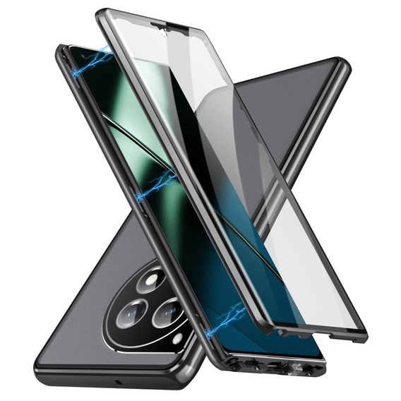 Case for OnePlus 12 5G, Magnetic Dual Glass, black
