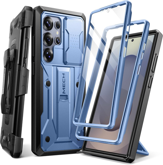 Rugged Case for Samsung Galaxy S25 Ultra – Tongate MECH Series Belt Clip, blue