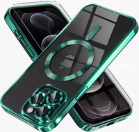 Case for iPhone 12 Pro, Electro MagSafe, green + Screen Glass