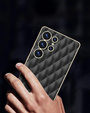Case for Samsung Galaxy S25 Ultra, Leather Rhombus, black