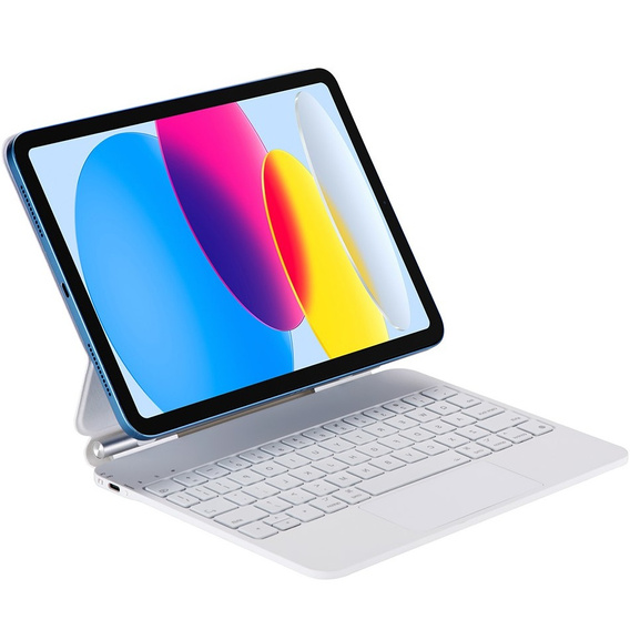 Keyboard Case for iPad 10.9" 2022 (10 gen.), Magnetic Keyboard Touchpad, white
