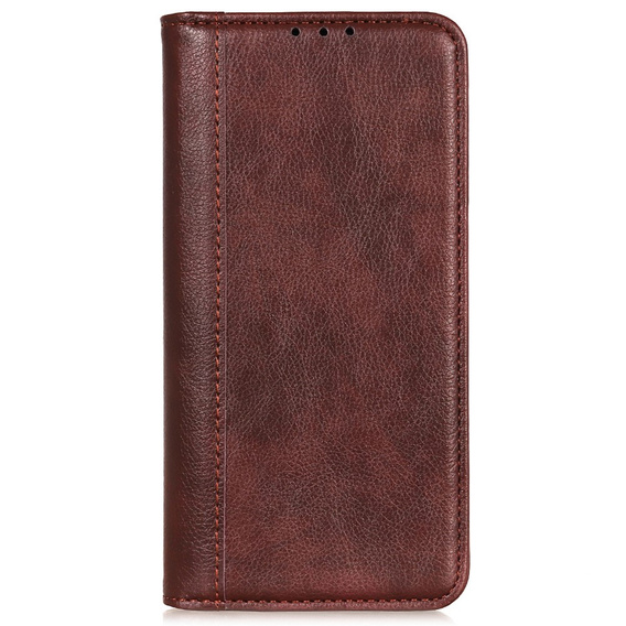Case for Motorola Moto G24 / G24 Power / G04, Wallet Litchi Leather, brown