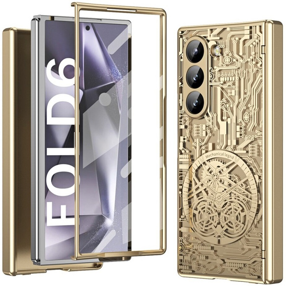 Case for Samsung Galaxy Z Fold6 5G, Mechanical Legend, gold