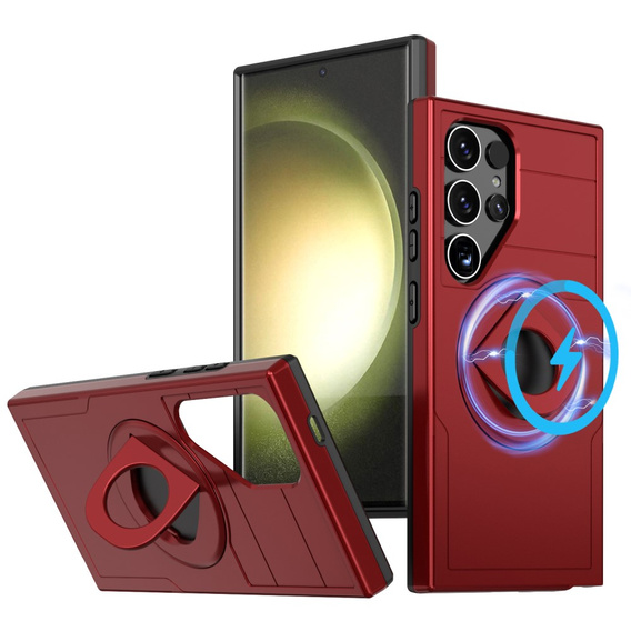 Case for Samsung Galaxy S24 Ultra, Military Magnet, for MagSafe, red