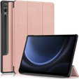 Case for Samsung Galaxy Tab S9 FE+ Plus, Smartcase with stylus space, pink rose gold