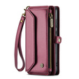 Case CASEME for Samsung Galaxy A55 5G, RFID Leather Wallet, with shoulder strap, red