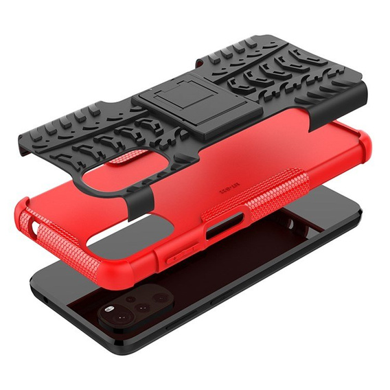 Case for Motorola Moto G22, Tire Armor, red