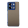 Silicone case for Xiaomi Redmi Note 13 5G, with camera protection, transparent / blue + Tempered Glass 9H