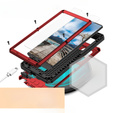 Armored case for Samsung Galaxy S22 Ultra, R-JUST CamShield Slide, red