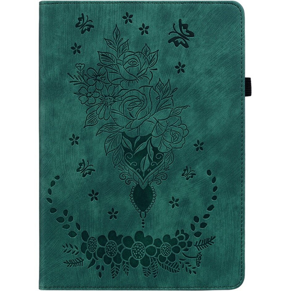 Flap case for Lenovo Tab P12, flower, green