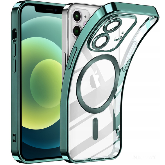 Case for iPhone 12, Electro MagSafe, green + Screen Glass