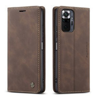 CASEME case for Xiaomi Redmi Note 10 Pro, Leather Wallet Case, coffee