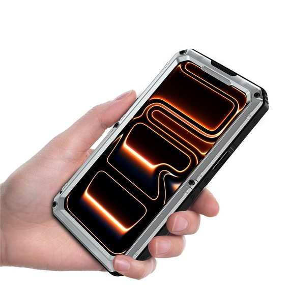 IP68 waterproof case for iPhone 17 Pro Max, silver