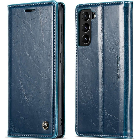 CASEME flip case for Samsung Galaxy S21 FE, Waxy Textublue, blue