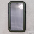 Love Mei Case for iPhone 12, armored with glass, green