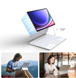 Keyboard case for Samsung Galaxy Tab S7+ / S7 FE / S9+ / S8+ / S9 FE+ / S10+, Dexnor Magnetic Keyboard Touchpad, white