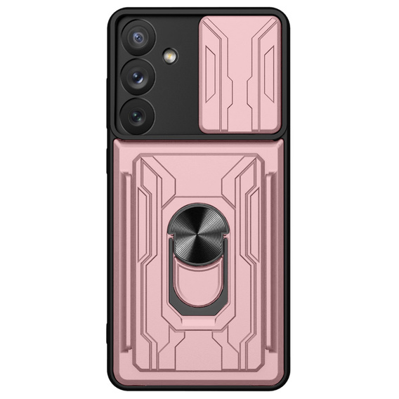 Armored case for Samsung Galaxy A54 5G, Camera Slide Card Slot, pink rose gold