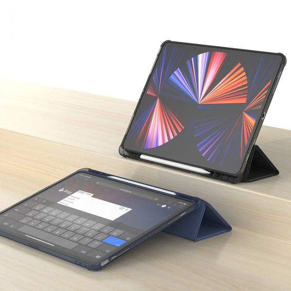 Case for iPad Pro 12.9" 2022/2021/2020 (6/5/4 gen.), Smart Pencil, with space for stylus, dark blue