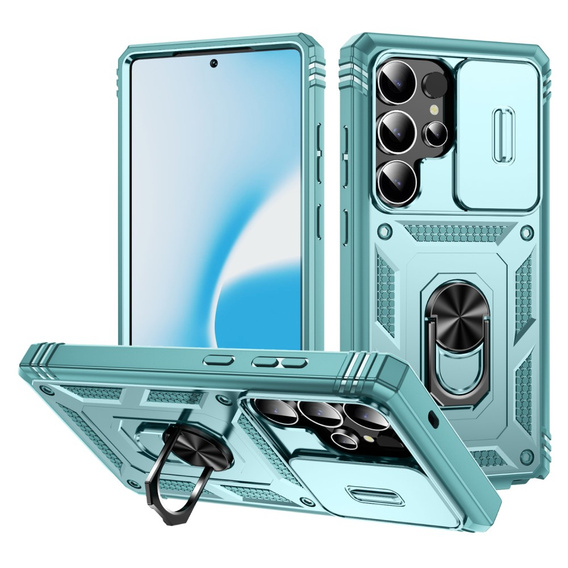 Case for Samsung Galaxy S25 Ultra, KickStand Camera Lens, blue