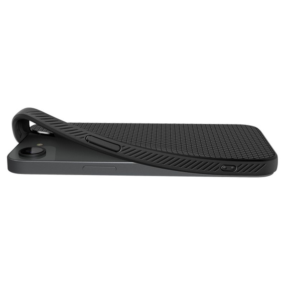 Spigen case for iPhone 16E, Liquid Air, black + 9H Tempered Glass