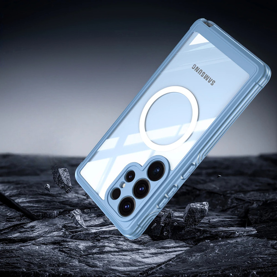 Case for Samsung Galaxy S25 Ultra, Shockproof, with glass, for MagSafe, blue