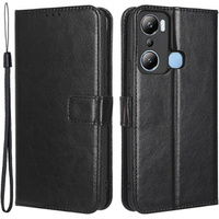 Flip case for Infinix Hot 20i, Crazy Horse Wallet, black