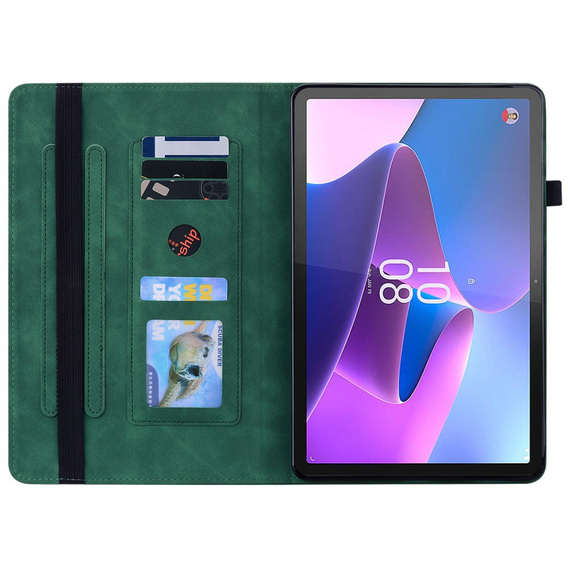 Case for Lenovo Tab P11 Pro Gen 2, Wallet Pen Slot, green