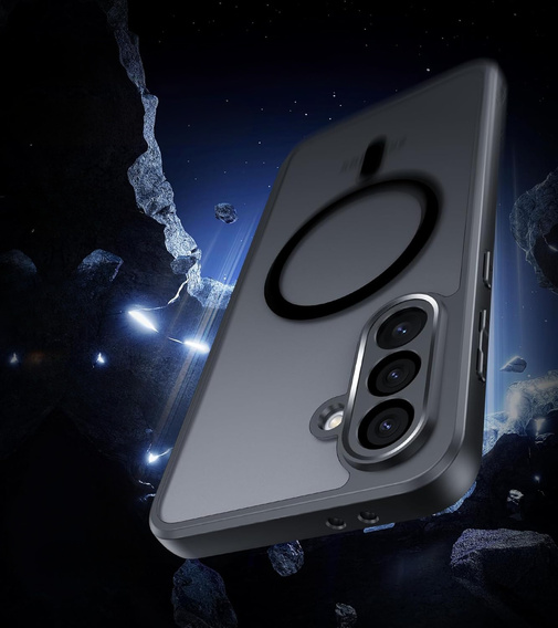 Case for Samsung Galaxy A36, for MagSafe, ERBORD Matt Case, black + Screen Glass