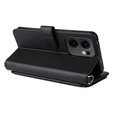Crossbody Leather Wallet flip case for Oppo Reno 13F 5G, black