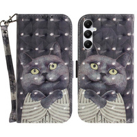 Flip case for Samsung Galaxy A05s, Wallet, Cat, grey
