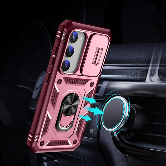 Case for Samsung Galaxy S23 Plus, CamShield Slide, pink / red