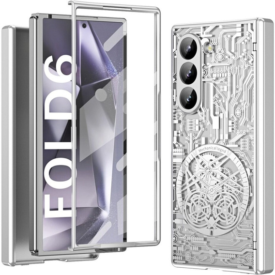 Case for Samsung Galaxy Z Fold6 5G, Mechanical Legend, silver