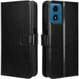 Flip case for Motorola Moto E14, Crazy Horse Wallet, black