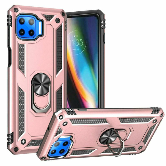Armor Case for Motorola Moto G 5G Plus, Nox Case Ring, pink rose gold