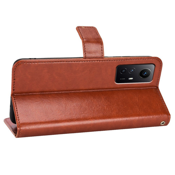 Flip case for Xiaomi Redmi Note 12S, Wallet, brown