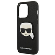 Karl Lagerfeld Case for iPhone 14 Pro Max, Saffiano Karl's Head Patch, black
